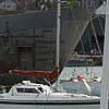 VERY near miss in the harbour!